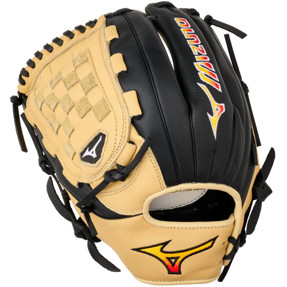 The Mizuno Franchise 12" Baseball Glove: GFN1200B5 (313243) by Mizuno, crafted from durable full-grain leather, is shown on a white background.