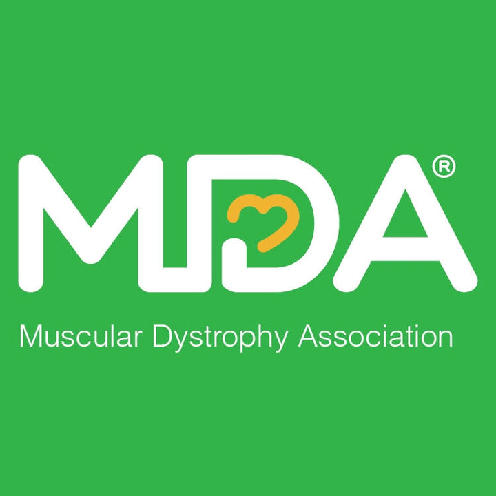White MDA letters on green, with a yellow heart in the D, above "Muscular Dystrophy Association." Inspired by the Wilson A2000 1786 11.5" MDA Shamrocks Baseball Glove’s Pro Stock leather quality and durability.