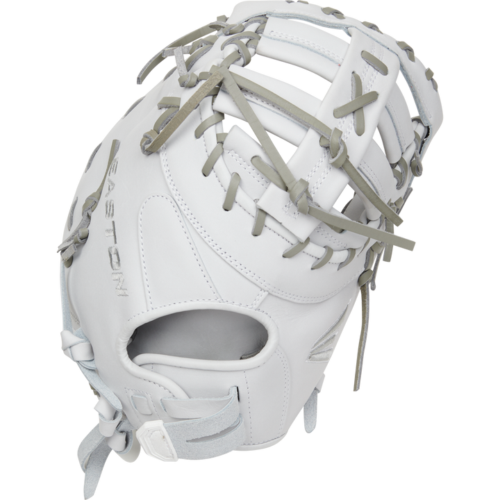 An Easton Professional Collection 13" Fastpitch Softball First Base Mitt (EPCFP13-10W) by Easton is displayed against a white background.