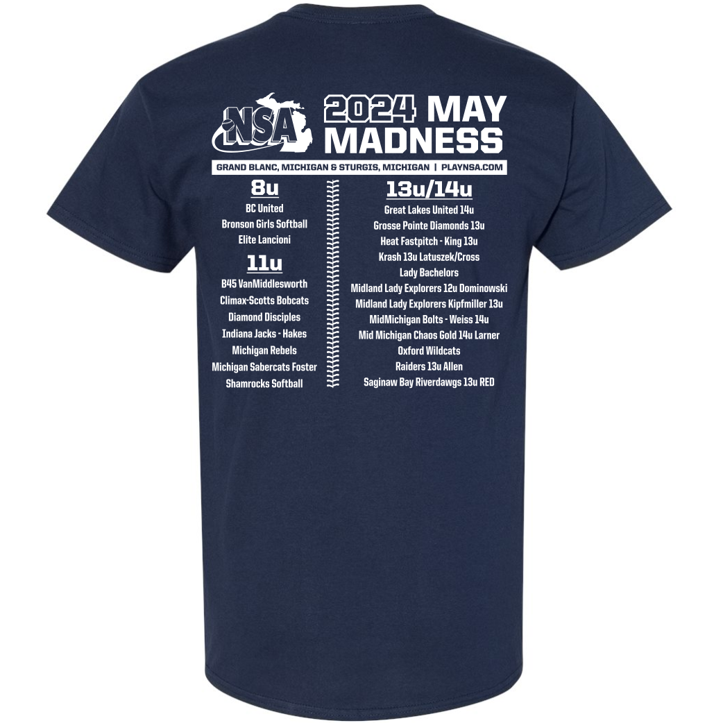2024 NSA May Madness Fastpitch Tournament T-Shirt