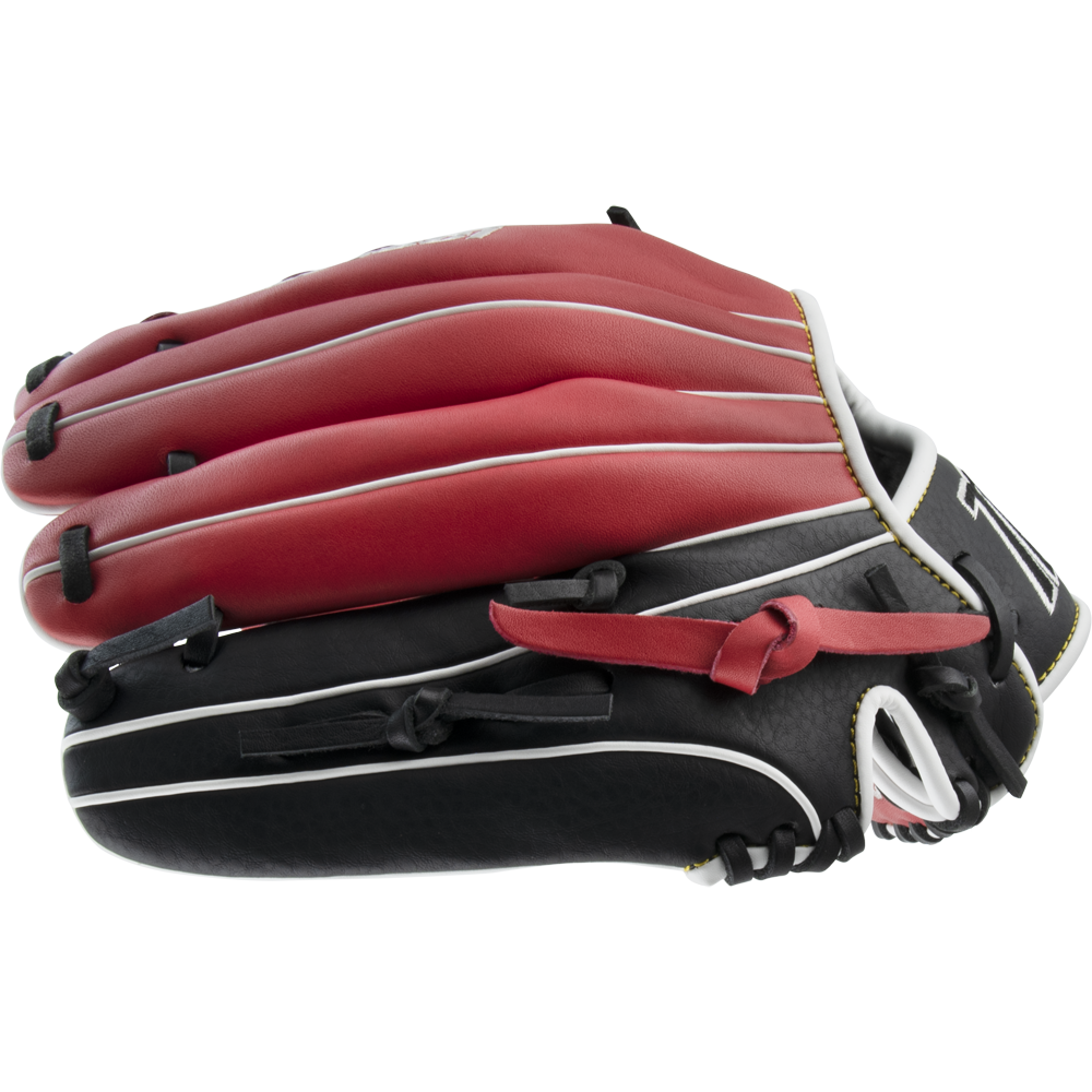 The Marucci Caddo 12" Baseball Glove (MFG2CD1200) by Marucci, made from full-grain cowhide leather, sits on a white background and features an adjustable fit for lasting comfort.
