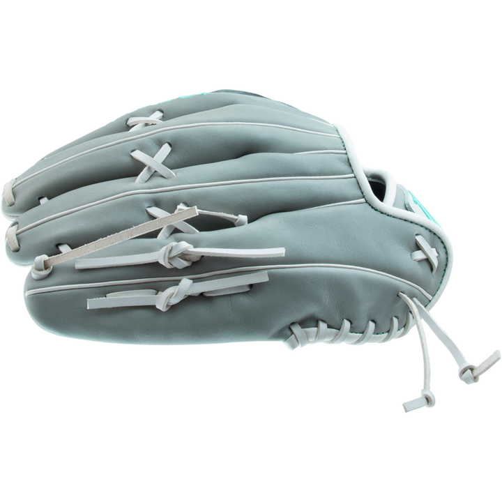 The Marucci Palmetto 78R3 12.75" Fastpitch Glove, made with premium steerhide leather and a classic H-Web design, sits on a white background.