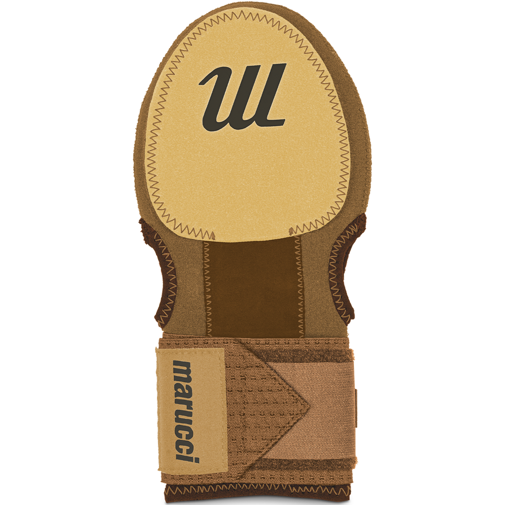 A close-up of the Marucci Sliding Mitt: MPSLDMITT, a glove by Marucci designed for hand protection, featuring compression-fit neoprene for a secure fit.