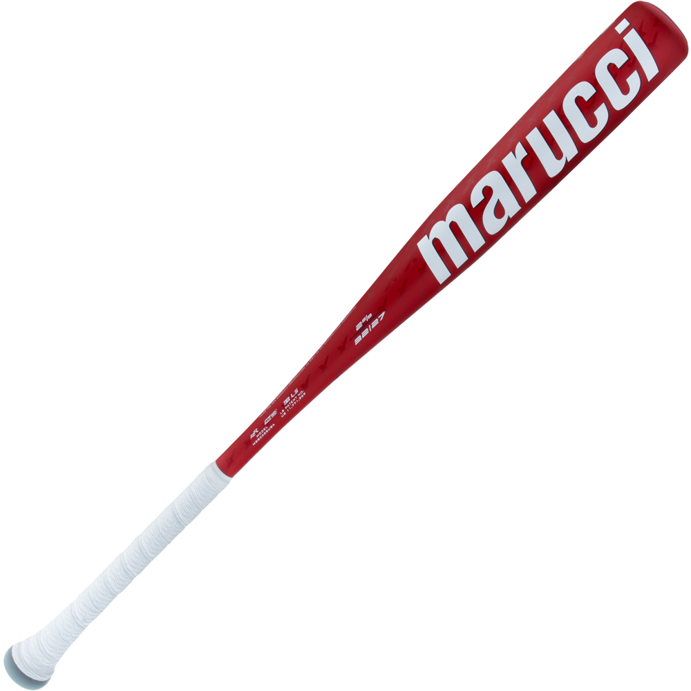 A 2025 Marucci CATX2 (-5) 2 5/8" USA Baseball Bat (MSBCX25USA) in red with a white grip and bold white Marucci branding on the barrel, displayed against a plain white background.