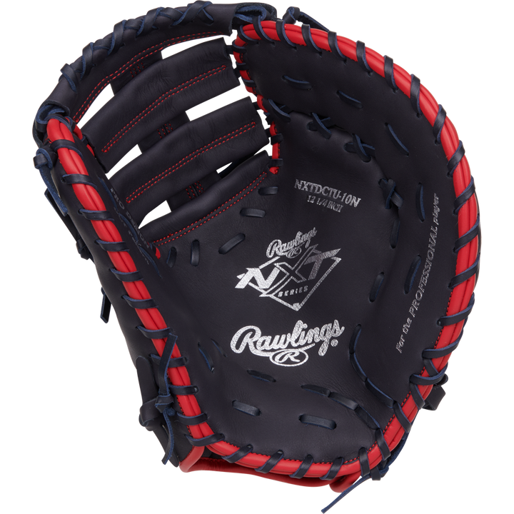 A Rawlings NXT 12.25" Baseball First Base Mitt (NXTDCTU-10N) rests on a white background.