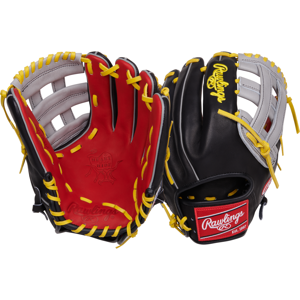 A close-up of the Rawlings Heart of the Hide 12.25" Baseball Glove (PROKB17SB), showcasing the detailed craftsmanship of this RGGC August 2024 release.