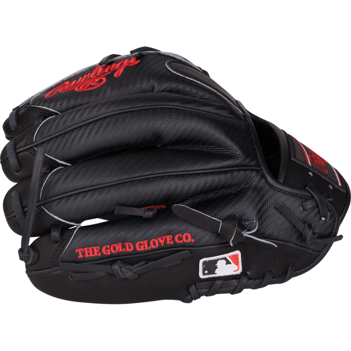 The Rawlings Heart of the Hide 11.75" PROR205-9BCFS is a black infield glove highlighted by bold red text.
