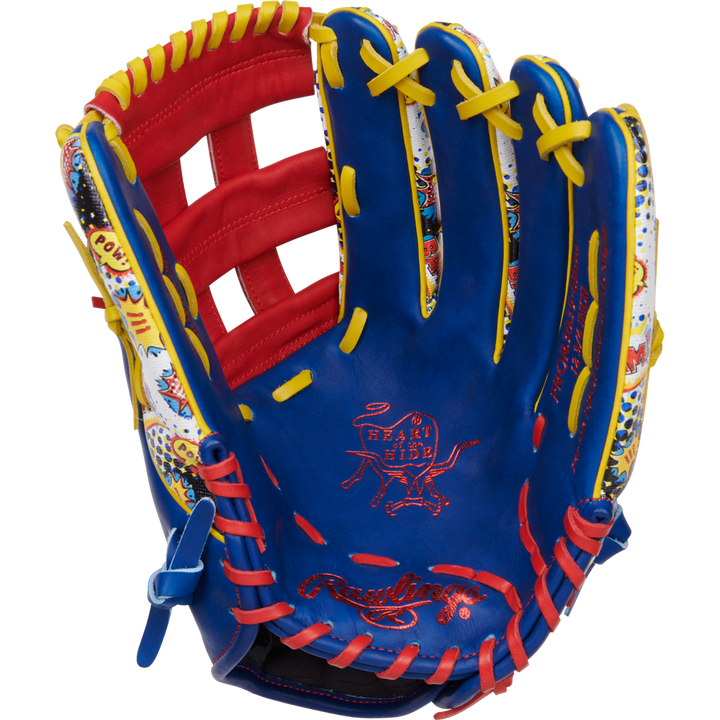 Show off your style with the Rawlings Heart of the Hide 12.75" Color Sync Baseball Glove (PROR3039-6RSS), featuring a bold and eye-catching design perfect for outfielders.