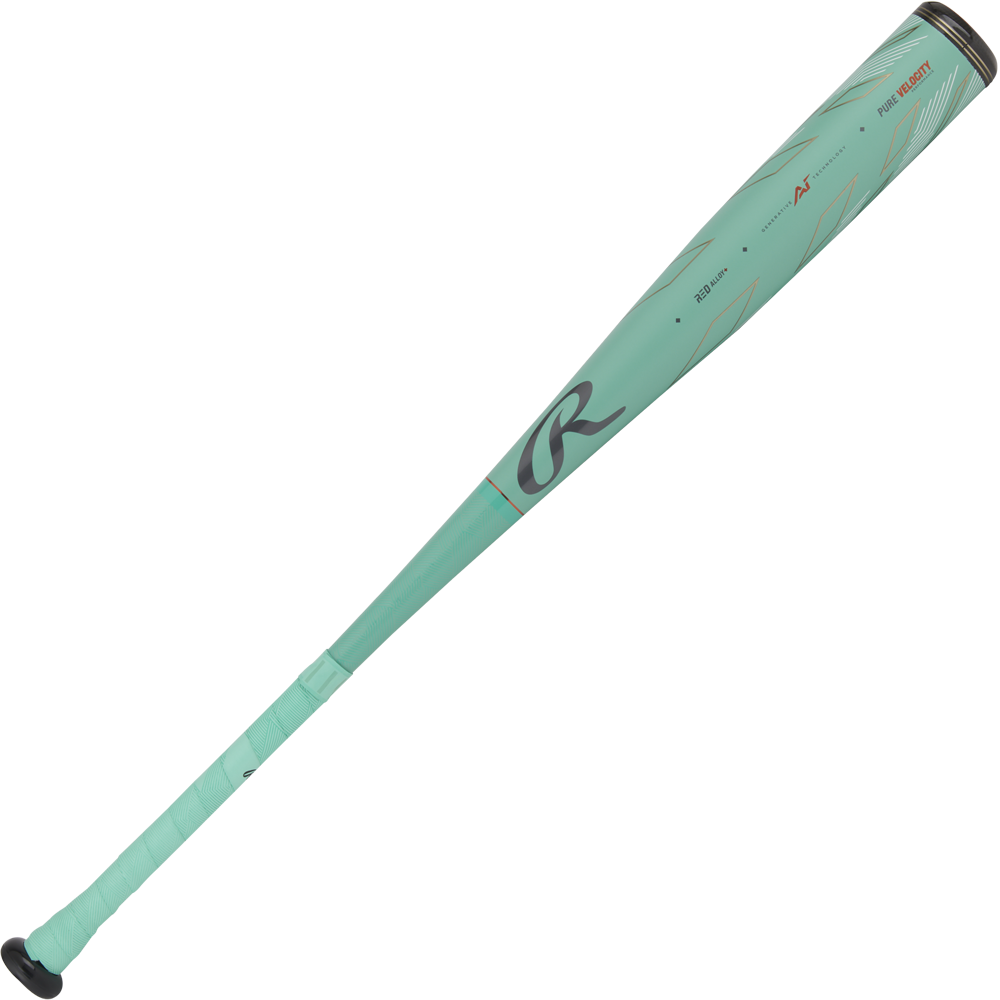 A 2024 Rawlings Mach AI (-3) BBCOR Baseball Bat (RBB4MC3, USED) in teal with black and gray accents is displayed at an angle on a plain white background.