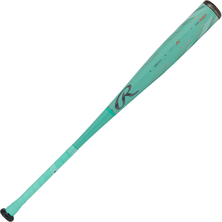 A 2024 Rawlings Mach AI (-3) BBCOR Baseball Bat (RBB4MC3, USED) in teal with black and gray accents is displayed at an angle on a plain white background.