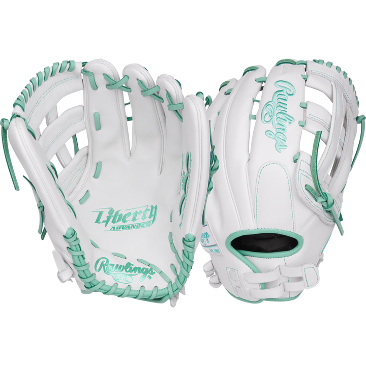 A close-up of the Rawlings Liberty Advanced 13" Fastpitch Glove (RLA130-6WM) by Rawlings.