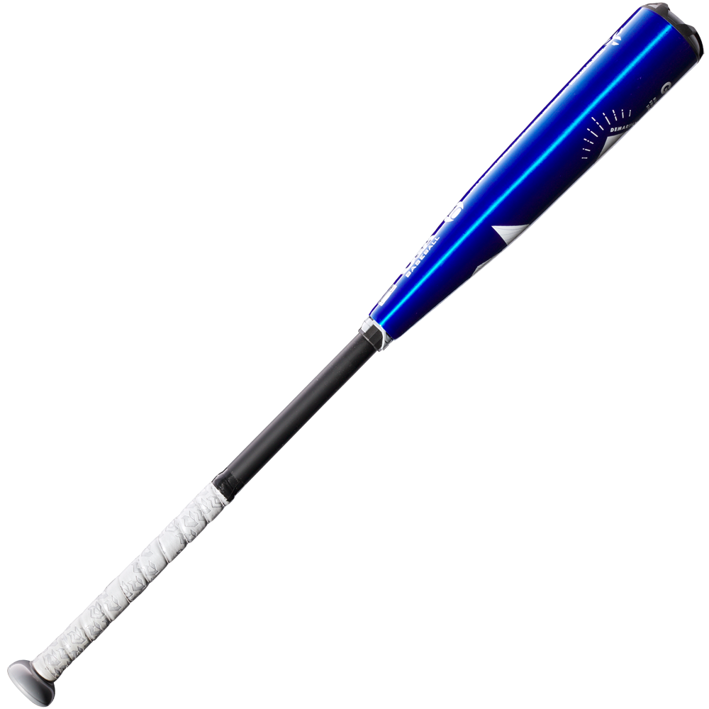 A blue and black 2023 DeMarini The Goods -10 (2 5/8") USA Baseball Bat (WBD2359010) with an X14 Alloy Barrel and white grip handle, displayed against a plain white background.
