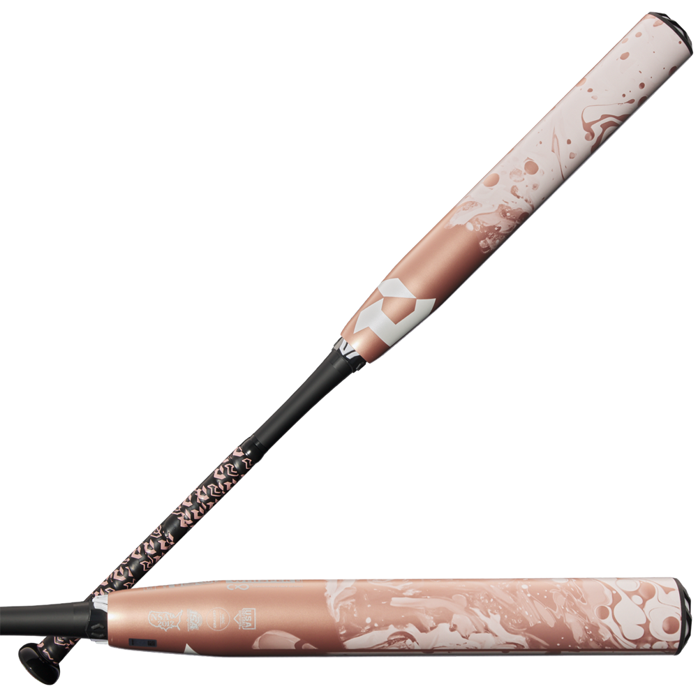 The 2025 DeMarini Whisper (-10) Fastpitch Softball Bat (WBD2544010) features a pink and white design and is crafted with continuous fiber composite for premium performance.