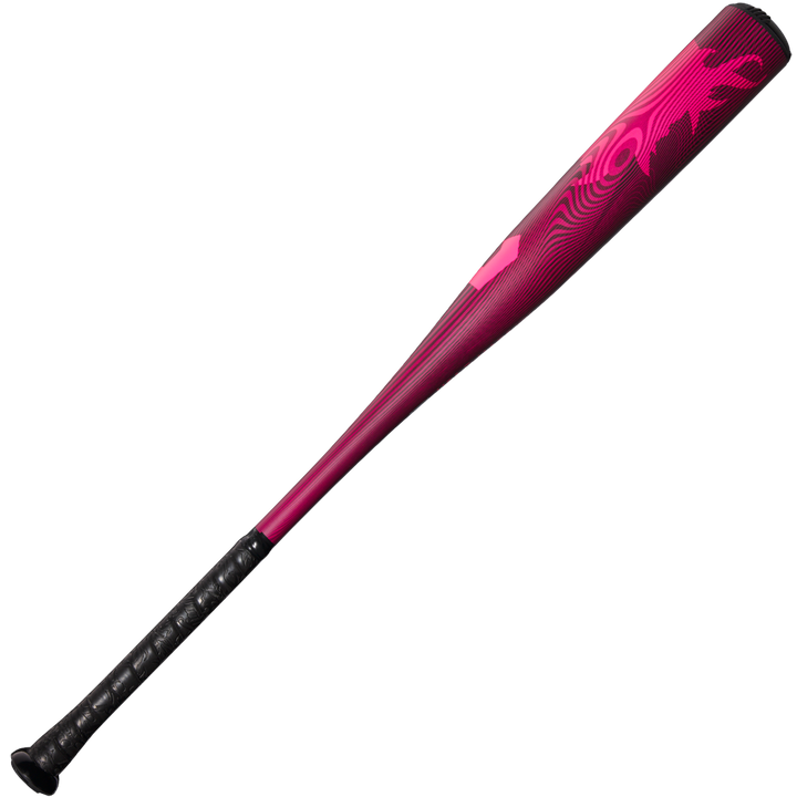 The 2024 DeMarini Voodoo One Neon Pink (-3) BBCOR Baseball Bat (WBD2557010) features a sleek metallic pink and black design, X14 Alloy Barrel, and textured black grip handle for modern style and performance.