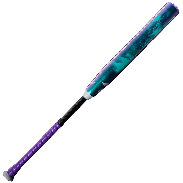 The 2026 DeMarini Future (-10) Fastpitch Softball Bat (WBD2674010) features a purple handle and a large sweet spot.