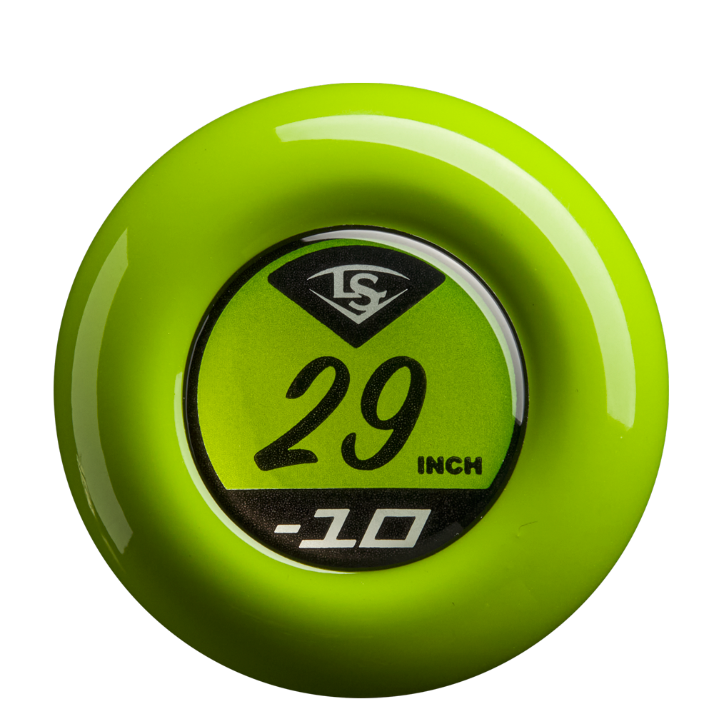 A bright green circle with "29 INCH" and "-10" in black and white at the center, plus an LS logo above—perfect for highlighting your 2025 Louisville Slugger Savannah Bananas (-10) USA Baseball Bat: WBL4090 or any youth bat.