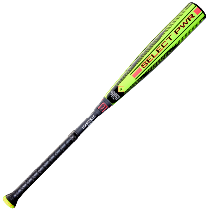 The 2026 Louisville Slugger Select PWR (-5) USA Baseball Bat (WBL4128010) features a black and neon yellow modern design, alloy barrel, black grip handle, and bold Louisville Slugger branding.