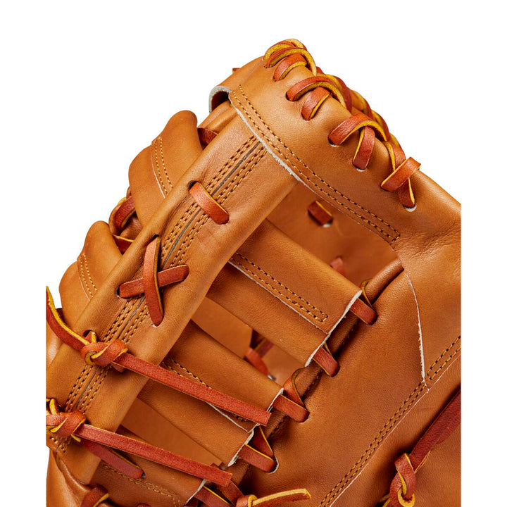 A close-up of the Wilson A2000 1679 12.5" Baseball First Base Mitt (WBW102099125), featuring premium Pro Stock leather and Wilson’s signature design.