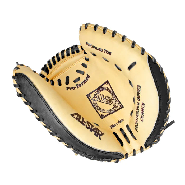The All Star EQUALIZER 35" Training Mitt: CM3000TM by All Star sits on a white background, highlighting its webless design ideal for concentrated baseball training.