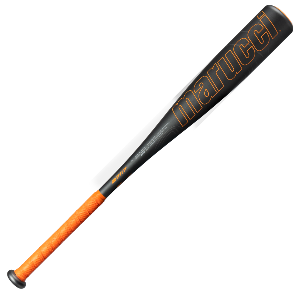 The 2026 Marucci F5 JBB (-10) 2 3/4" USSSA Baseball Bat (MJBBF55) in black with orange accents and grip is featured on a white background, showcasing the bold Marucci logo along its one-piece alloy barrel.