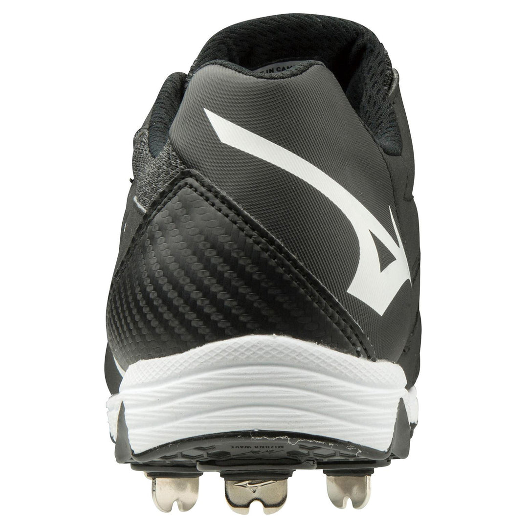 A close-up of the Mizuno 9-Spike Swift 6 Women's Low Metal Fastpitch Softball Cleats (style 320588) by Mizuno.