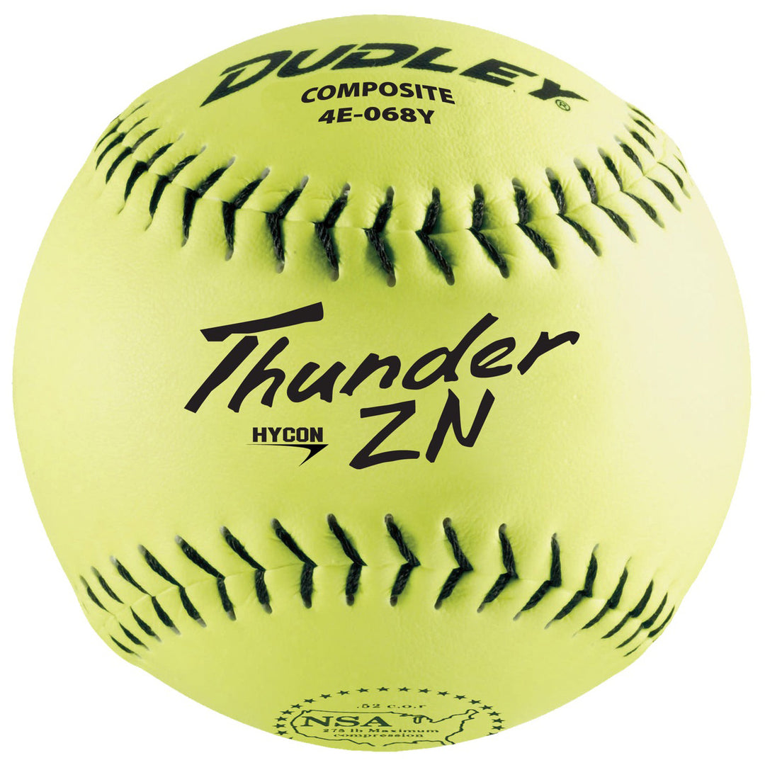 Dudley NSA Thunder ZN Hycon 12" 52/275 Composite Slowpitch Softballs: 4E068Y