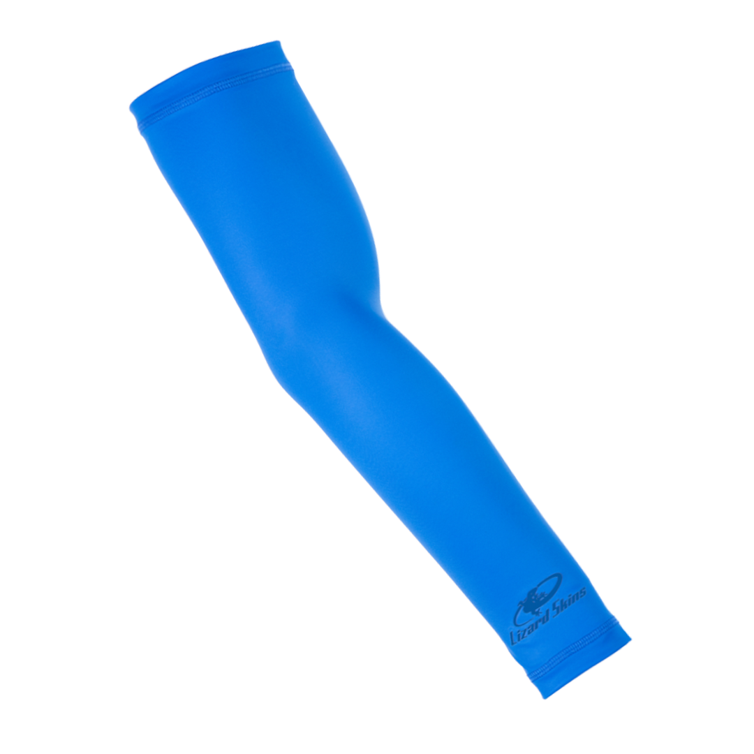 A single royal Lizark Skins Performance Arm Sleeve ARMS5000 by Lizard Skins features a silicon grip and logo near the wrist, shown on a plain white background.