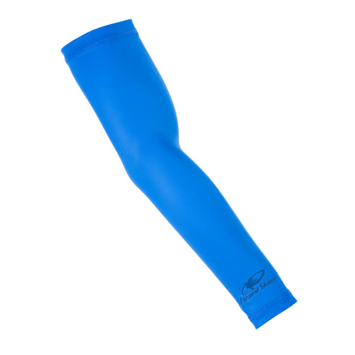 A single royal Lizark Skins Performance Arm Sleeve ARMS5000 by Lizard Skins features a silicon grip and logo near the wrist, shown on a plain white background.
