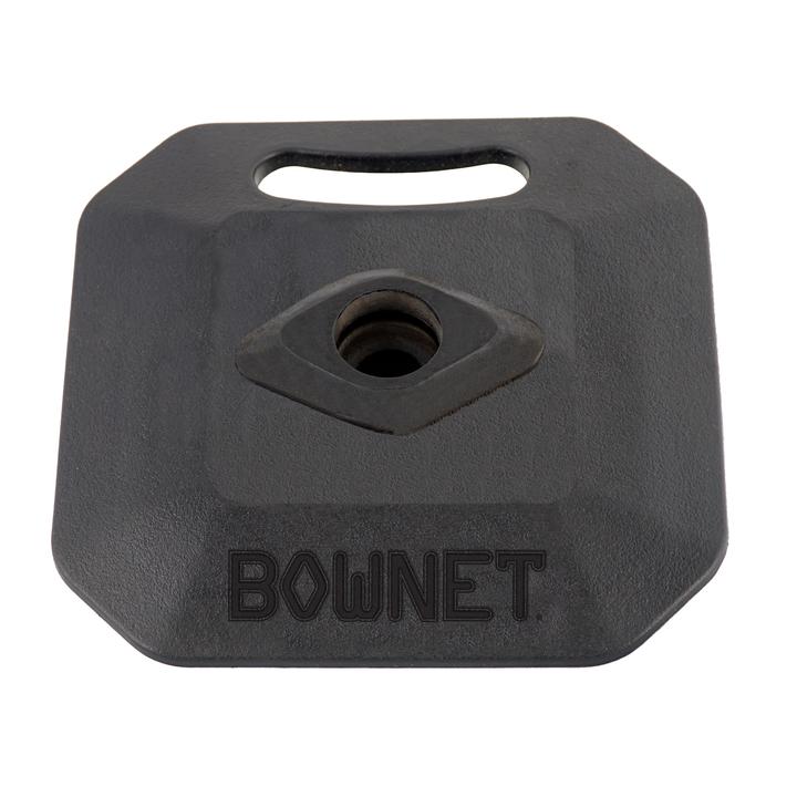 The Bownet ProMag Lite Batting Tee (BN-PROMAG LITE) features a black, square weighted base with a handle slot and central mounting hole, plus BOWNET branding on the front. Ideal for use with the ProMag™ Tee Lite.