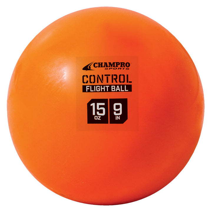 The Champro Sports 9" Control Flight Hitting Ball (CBB92, 4 Pack) is an orange 15 oz training ball designed for power training and limited flight practice.
