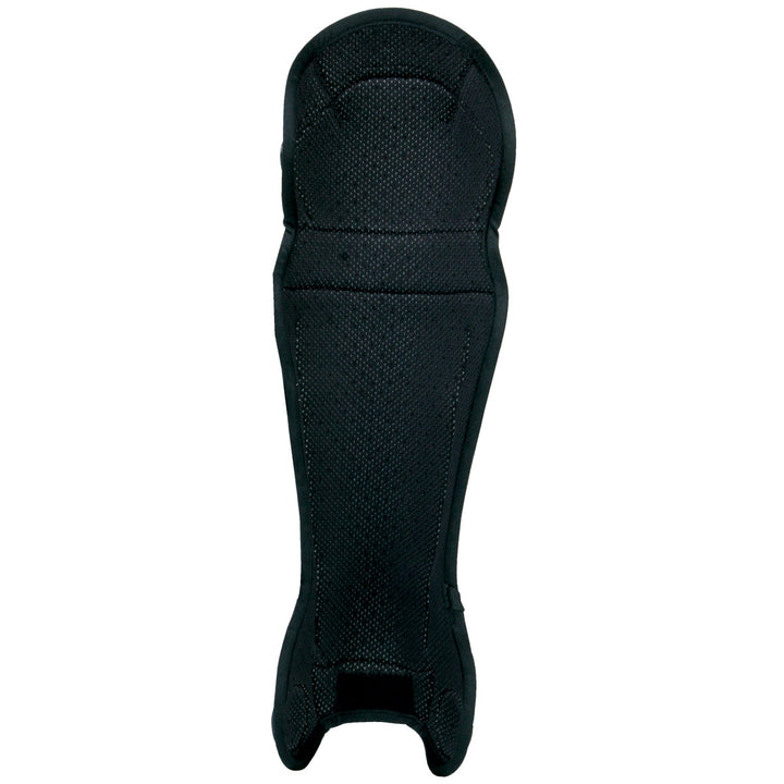 The Diamond Umpire Lite Leg Guards (DLG UMP-LITE) by Diamond feature Diamond Grid Tech, a contoured shape, textured surface, and reinforced padding for superior leg protection in sports like soccer or martial arts.