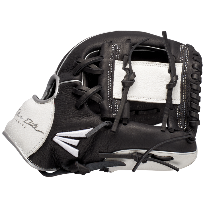 The Easton Future Elite 11" Baseball Glove (FE11-BKWH) is a black and white youth glove from Easton, crafted for young players who want style and top performance on the field.