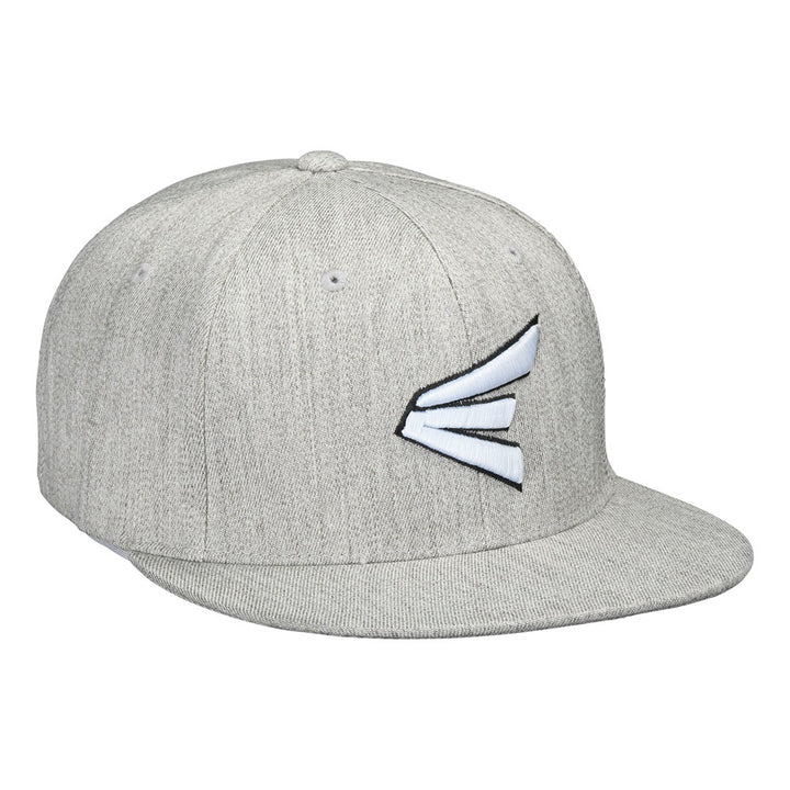 The Easton Gameday 2 Flex Fit Hat (A167944) is a grey pro-style cap featuring Easton's iconic white Screamin’ E logo.
