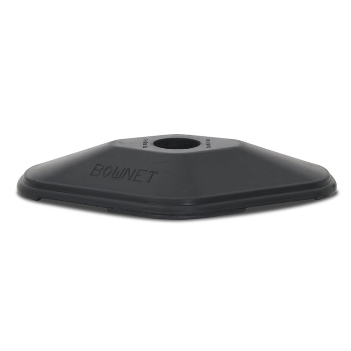 The Bownet ProMag Batting Tee (BN-PROMAG TEE) features a black, rubber, hexagonal base with a central hole and "BOWNET" embossed on the side.