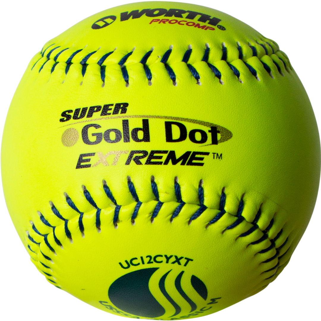 Worth USSSA Super Gold Dot Extreme Classic M 12" 40/325 Composite Slowpitch Softballs: UC12CYXT