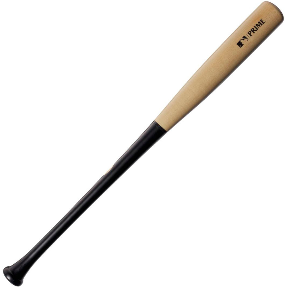 The Louisville Slugger MLB Prime Signature Series KS12 Kyle Schwarber GM Maple Wood Baseball Bat (WBL2679010) features a natural wood barrel, black handle, and MLB Prime logo, just like the bat used by Kyle Schwarber.