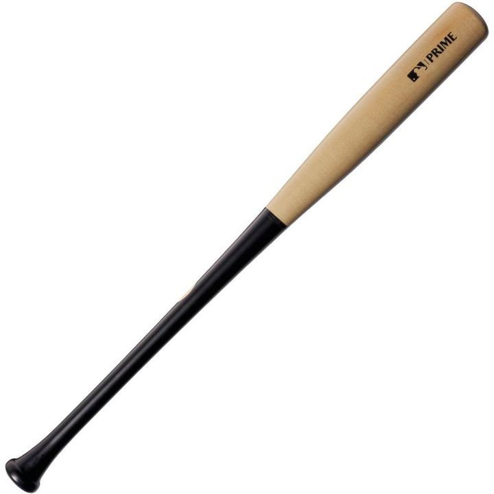 The Louisville Slugger MLB Prime Signature Series KS12 Kyle Schwarber GM Maple Wood Baseball Bat (WBL2679010) features a natural wood barrel, black handle, and MLB Prime logo, just like the bat used by Kyle Schwarber.