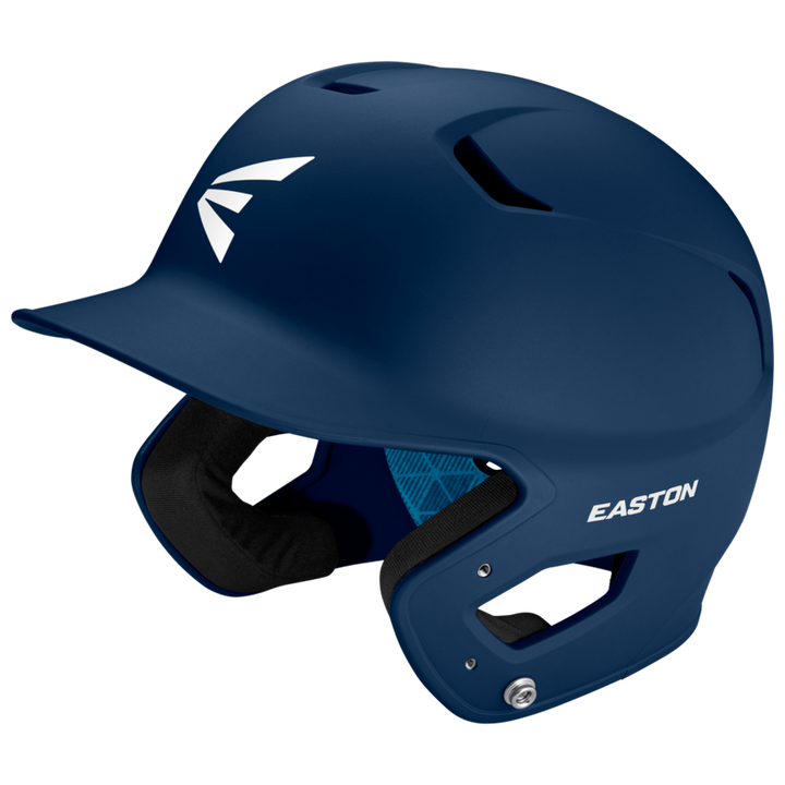 The Easton Z5 2.0 Grip Matte Solid Batting Helmet (Z52MT) offers superior protection and comfort, featuring a sleek blue design with white text.