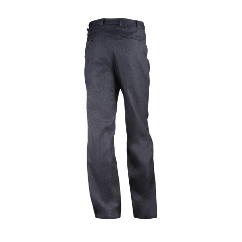The 3n2 Umpire Combo Pants: 7500-05 by 3n2 are dark gray with two back pockets, a straight-leg fit, and an expander waist for comfort—perfect officiating attire, shown from the back on a white background.
