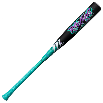 The 2026 Marucci CAT X RCKLESS Composite (-5) USSSA Baseball Bat features a bold "RCKRS" graphic on its composite barrel, a teal and black color scheme, and a textured teal grip for enhanced control.