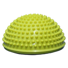 Lime green, dome-shaped Markwort Softball Excellence Power Pod: 199PP balance trainer covered in small, rounded spikes.