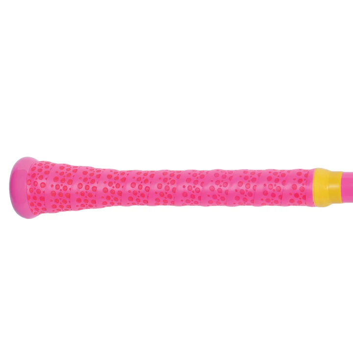 The Soldier Sports 2025 Soldier Tank (-10) 2 3/4" USSSA Baseball Bat: Y-25-2 is a pink and yellow 2-piece composite bat with an enormous barrel.
