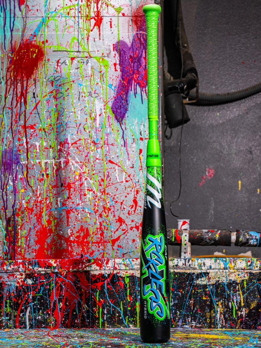 The 2026 Marucci CAT X RCKLESS Hybrid (-8) USSSA Baseball Bat (MSBCRH8 DEMO) features bold paint splatters for standout style on the field.