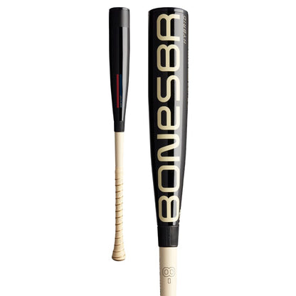 The 2025 Warstic Bonesaber Hybrid Black Cobra (-8) 2 5/8" USA Baseball Bat features a Katana2X Alloy Barrel and striking Black Cobra design.