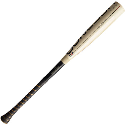 The 2026 Warstic Bonesaber Hybrid (-8) 2 5/8" USA Baseball Bat features a beige and black design with Katana2X Alloy Barrel, black grip, gold accents, and USA Baseball/Bonesaber Hybrid branding printed on the barrel.