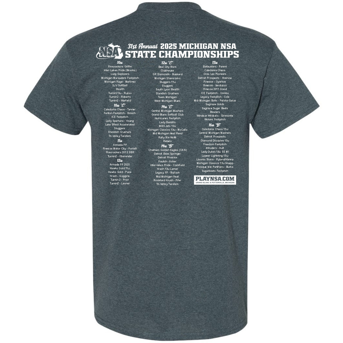 2025 NSA Michigan State Championships Fastpitch Tournament Shirt