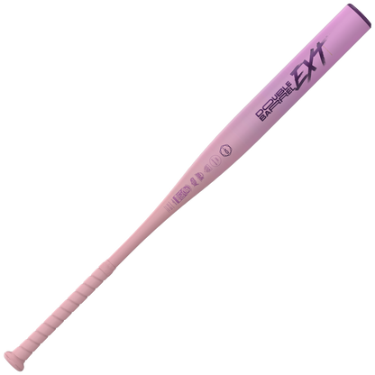 A pink and purple 2026 Easton Ghost Unlimited (-11) Fastpitch Softball Bat (EFP6GHUL11) by Easton, featuring Double Barrel EXT technology and various logos, shown isolated on a white background.