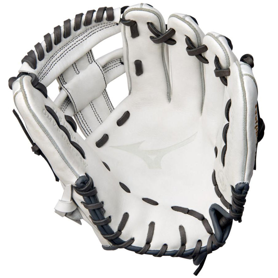 The Mizuno MVP Prime 11.5" Fastpitch Glove (GMVP1150PF4W) features white Bio Soft Leather, delivering style and performance for serious fastpitch players.