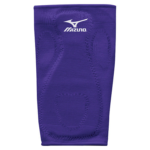 A purple Mizuno MZO Sliding Kneepad (370108) with a white Mizuno logo at the top, featuring reinforced stitching and padded zones for enhanced knee protection.