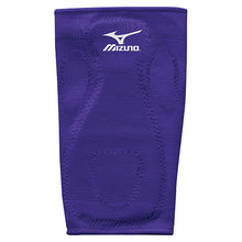 A purple Mizuno MZO Sliding Kneepad (370108) with a white Mizuno logo at the top, featuring reinforced stitching and padded zones for enhanced knee protection.
